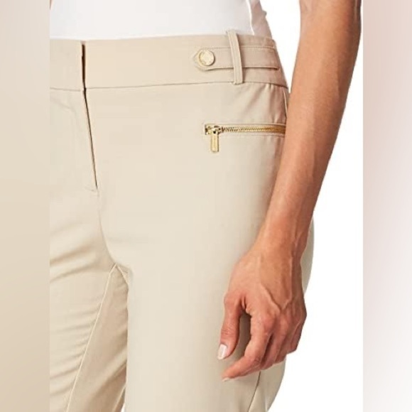 Calvin Klein Pants - Calvin Klein Tan Trousers with Gold Button